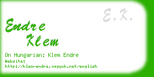 endre klem business card